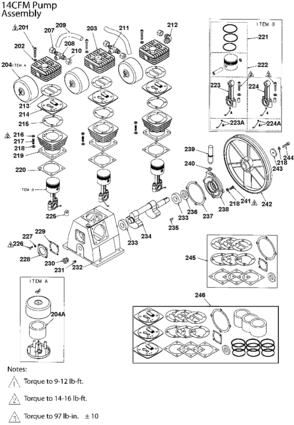 pump - 040-0348 Diagram and Parts List for PXCMLA4708065 Type 1 Porter Cable Compressor